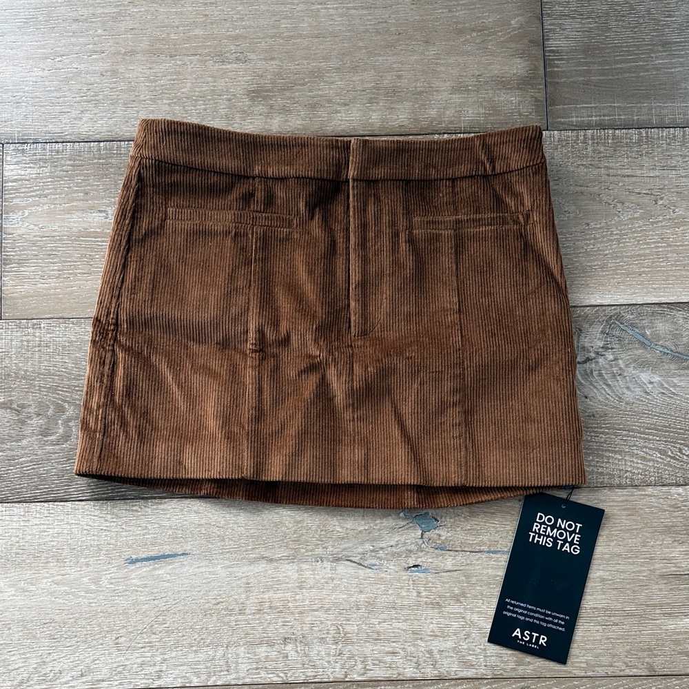 ASTR Women's Tan Corduroy Mini Skirt